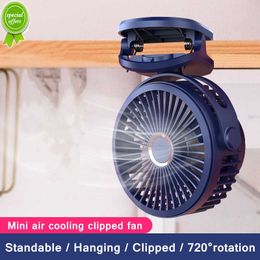 New Mini 10000mAh Chargeable Clipped Fan 360 Rotation 4-speed Wind USB Desktop Ventilator Silent Air Conditioner for Bedroom Office