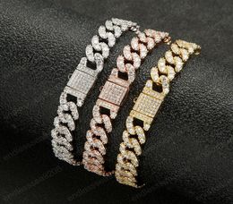 Charming 8mm Width Gold Plated Bling CZ Cuban Anklet Bracelets Link Chain For Girls Women for Party Wedding Gift4268437
