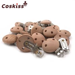 Baby Teethers Toys 20pcs Wooden Pacifier Clip Nursing Accessories Beech Clips Chewable Teething Diy Dummy Chains Teether 230525