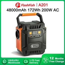 Flashfish Power Station 110V 220V Portable Solar Generator 200W Battery Power Station 48000mAh Emergency Lighting Travel Fishing