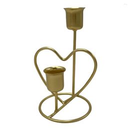 Candle Holders Solid Color Useful Heart Shaped Holder Heat-Resistant Candlestick Ornament Fine Workmanship For El