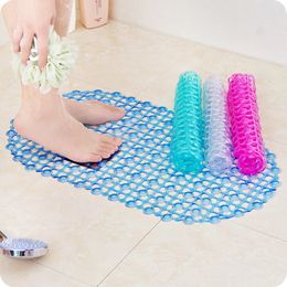 Carpet Antislip Bath Mat Rectangle PVC Antiskid Bathroom Mats Soft Massage Suction Cup AntiBacterial Shower Foot Floor 230525