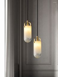 Pendant Lamps Light Luxury Entrance Brass Chandelier Restaurant Bar Bedroom Bedside Minimalist Dining Chain Decorative