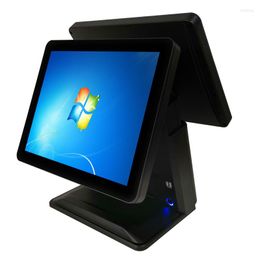 Dual 15" LCD Monitor POS System One Touch Screen Cash Register For Restaurant & El Terminal