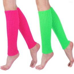 Women Socks JK Multicolor Fluorescent Light Wool Leg Cover Autumn And Winter Solid Versatile Knit Foot Warm Heap Stockings Boots