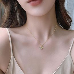 Chains Niche Design Is Light And Luxurious Imitation Shell Ginkgo Leaf Necklace Stylish Versatile Delicate Collarbone