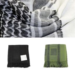 Bandanas 110cm Cotton Scarf Thickened Outdoor Hiking Military Arab Tactical Desert Army Shemagh Scarves With Tassel For Men Women