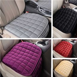 Cushions 50x50cm Sponge Car Covers Plush Seat Protector Winter Warm Auto Interior Chair Mats Pad Anti Slip Plaid Cushion AA230525