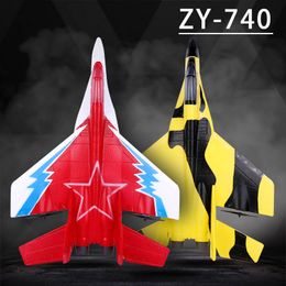 Electric/RC Aircraft ZY-740 RC Remote Control Aeroplane Toys For Kids Gift 2.4Ghz Remote Control Fighter Hobby Plane Foam Boys for Children Radio Fly 230525