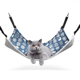 Cat Beds Reversible Hammock Breathable Pet Cage With Adjustable Straps And Metal Hooks Double-Sided Hanging Bed