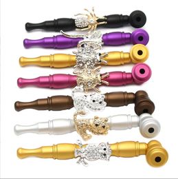 Smoking pipe New Personalised cartoon frosted pipe, detachable, portable, multi-color metal pipe