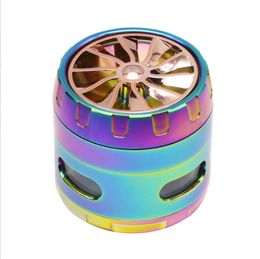 Smoking pipe Cover Smoke Grinder Colourful Side Four Hole Zinc Alloy 4-Layer Smoke Grinder 63mm