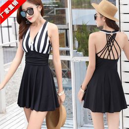 Casual Dresses Summer Anti-Exposure Women's Swimsuit One-Piece Skirt Large Size Slimming Beach Swimwear