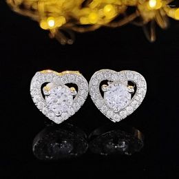 Stud Earrings Real Silver Colour Korean Zircon Earring For Women Brinco Fashion Trendy Gift Wedding Valentine's Day Jewellery E710