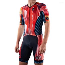 Racing Sets Wattie Ink Triathlon Suit 2023 Men Short Sleeve Road Bike Cycling Jumpsuit Trisuit Tights OnePiece