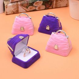 Jewellery Pouches Fashion Cute Handbag Shape Velvet Earring Ring Pendant Display Box Case Holder Nice Gift