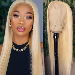 Silk Straight Lace Front Wig Synthetic Wigs for Women Lace Frontal Wig 613 Blonde Lace Front Wig Cosplay 24 inch