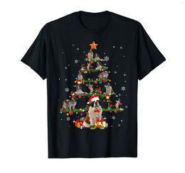 Men's T Shirts Funny St Bernard Tree Christmas Santa Hat Up Star X-mas T-Shirt-Men's T-Shirt-Black