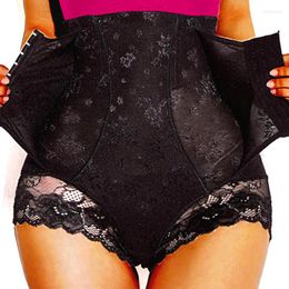 Women's Shapers High Waist Trainer Body Shaper Bodysuits Tummy Trimmer Control Panties With Buckle Easy To Bathroom Lace Brief Shapewear