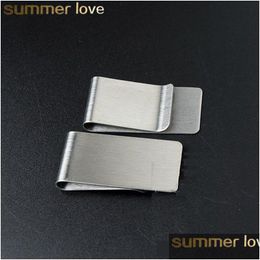 Other Money Clip Cash Clamp Holder Portable Stainless Steel Wallet Creative Business Banknote Folder Mens Gifts Drop Delivery Jewelr Dhsek