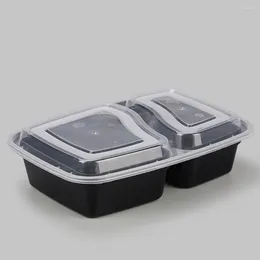 Dinnerware Sets 20 Pcs Storage Box Disposable Containers Pp 2 Compartment Meal Prep Plastic