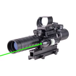 3-in-1 Rifle Scope Combo C3-9X32 EG Illuminated Rifle Scope Rangefinder HD119 Reflex Red & Green Dot Sight & Laser Sight