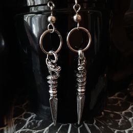 New Goth Viking Dragon Spike Earrings Fantasy Mediaeval Eardrop Statement Fashion Warrior Pagan Jewellery Women Men Gift Mystical