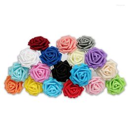 Decorative Flowers 12pcs/lot 5 Colours 6 Heads 7CM Artificial Rose Wedding Bride Bouquet PE Foam DIY Party Decor