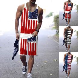 Men's Tracksuits Mens Independence Day Flag Digital 3D Printed Vest Shorts Set Two Piece Suit Prom Jackets For Men Mans Suite Tie Tuxedo