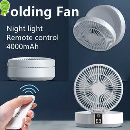 New New Remote Control Wireless Circulating Air Cooling Fan with LED Light Folding Electric Wall-mounted Fan Desktop Fan USB