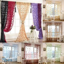 Curtain Tassel Casual Decorative With Butterfly Patterns Sheer Tulle Solid Door Curtains For Living Room Bedroom