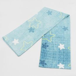 Scarves Light Blue Scarf Women's Korean Style Casual Pentagram Star Spring And Autumn Scarfs Long Narrow Thin Section