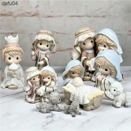 Dolls Precious Moments Figurines Resin Crafts Home Decor Ornament Miniature Girl and Boy Figurines Doll House Ornament Children Gift L230522 L230522