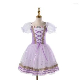 Stage Wear Long Ballet Dress Giselle Purple Professional Tutu Classic Ballerina Performance Dance Girl Women Princess