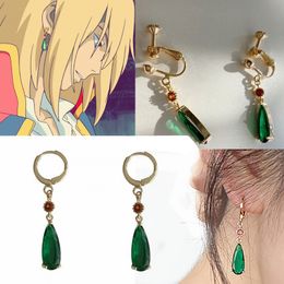 Anime Howl's Moving Castle Cosplay Hayao Miyazaki Sophie Howl Earrings Ear Clips Stud Women Men Unisex Jewelry Accessories Props