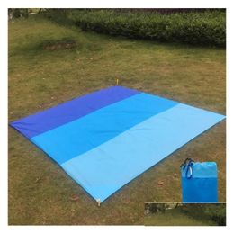 Blankets Home Waterproof Pocket Beach Blanket Folding Cam Mat Mattress Portable Lightweight Outdoor Picnic Sand Matblankets Drop Del Dhweh