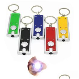 Keychains Lanyards Mini Flashlight Led Keychain Light Box Type Key Chain Lights Keyring Creative Gifts Drop Delivery Fashion Access Dhaeb