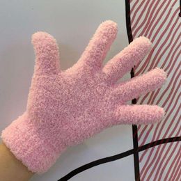 Cycling Gloves 2023 Coral Fleece Knitted Woollen Couple Winter Solid Colour Full Finger Mittens Hand Warmer Thicken