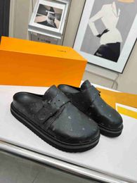 2023 Designer Men Slippers Easy Mule Luxury leather Beach Summer Adjustable Strap sandal Slides Size EUR 38-45 WITH BOX