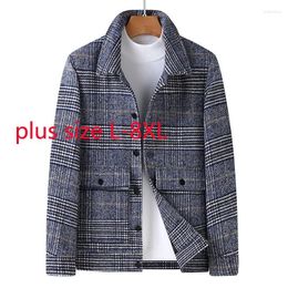 Men's Jackets Autumn Fashion Super Large Arrival And Winter Men Plaid Print Coat Knitted Casual Plus Size LXL2XL3XL4XL5XL6XL7XL8XL