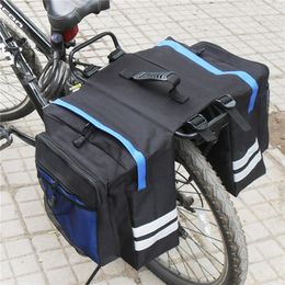 Panniers Bags Waterproof Bicycle Saddle Bag Large Capacity Tail Rear 3 in 1 Trunk Road Mountain Luggage Bike Bycicle 230525