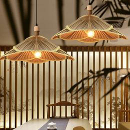Pendant Lamps Handmade Bamboo Tea Room And Homestay Decoration Nostalgic Zen Style