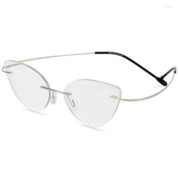 Sunglasses Frames Flexible Cat Eye Women Glasses Ultralight Rimless Eyewear Optical Clear Fashion Myopia Foldable Spectacles