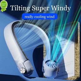 New Tilt Rotor Neck Fan 3 Speeds Portable Neck Fan Hands-Free Neckband Cooling Fan Mini USB Rechargeable Air Conditioner Turbo Fans