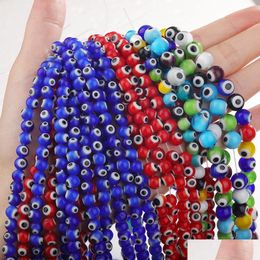 Stone 6Mm 8Mm Lii Evil Blue Eye Loose Beads For Jewelry Making Diy Bracelet Necklace Handmade Jewellry Findings Drop Delivery Dhpsv