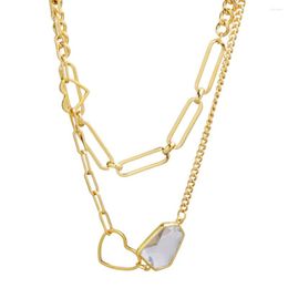 Chains FS Gold Colour Fashion Iron Wholesale Bulk Custom Fine Jewellery For Women Gift Trendy Necklace