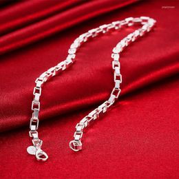 Chains Fine 5MM Box Chain 925 Stamped Necklace For Women Man 18 Inches Party Wedding Luxury Jewellery Brands Holiday Gifts