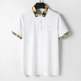 2023 SS Summer Mens Polos Shirt Designer T Shirts Short Polo Man Tops With Stripe Neck Tshirts Unisex Streewears Short Sleeves M-3XL #66