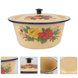 Bowls Enamel Basin Bowl Stainless Steel Containers Lids Vintage Handwashing Pasta Holder Tureen Pot Tray Storage