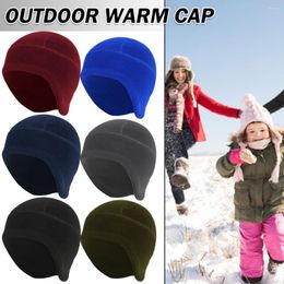 Berets 1pc Soft Fleece Caps Winter Warm Outdoor Ear Protection Sports Hat Cycling Cap Running Skiing Men Women Beanie Hats